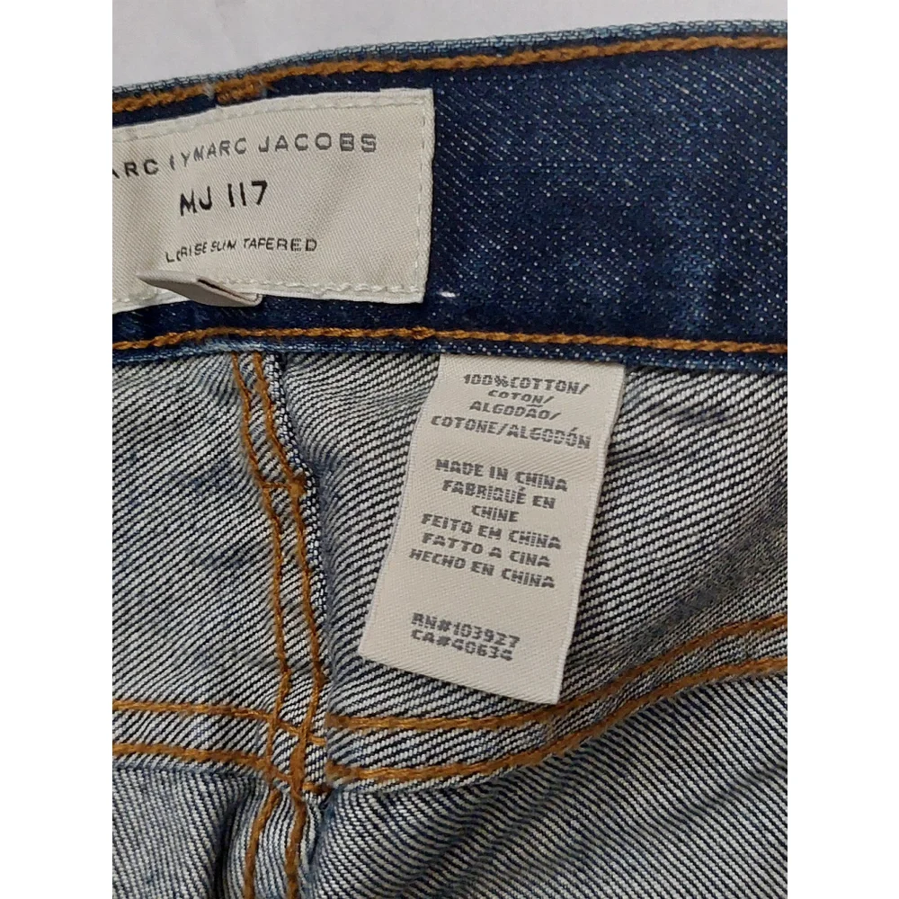 Marc by Marc Jacobs MJ 117 Low Rise Slim Tapered Indigo Blue Jeans 33x34 $198